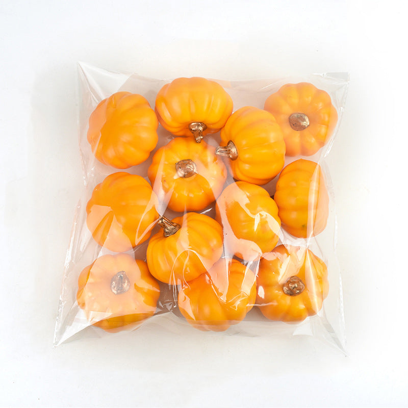 Calabazas artificiales de 3" x 3" 12 piezas para decoración de interiores
