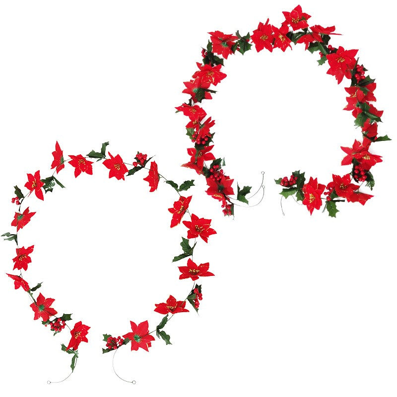 Flores de Pascua artificiales de 98" para decoración navideña - A