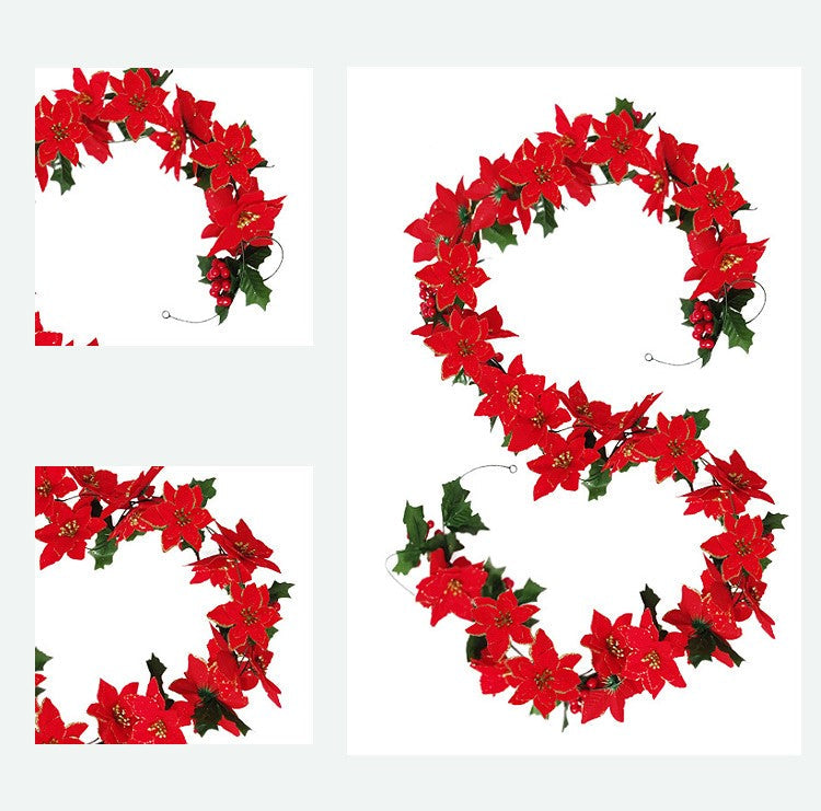 Flores de Pascua artificiales de 98" para decoración navideña