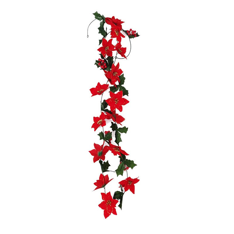 Flores de Pascua artificiales de 98" para decoración navideña