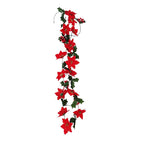 Flores de Pascua artificiales de 98" para decoración navideña