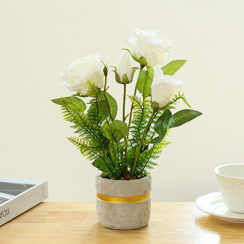 Rosas artificiales de 11" para decoración del hogar, eventos y escaparates - Blanco