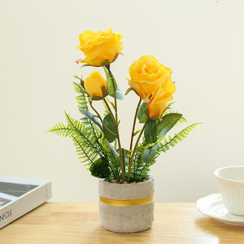 Rosas artificiales de 11" para decoración del hogar, eventos y escaparates - Amarillo