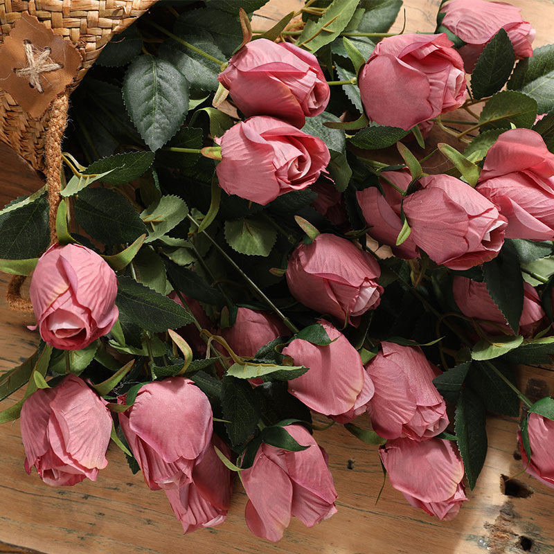 Rosas artificiales de 18" para decoración del hogar, eventos y escaparates - Rosa claro