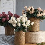 Rosas artificiales de 18" para decoración del hogar, eventos y escaparates - Creamy