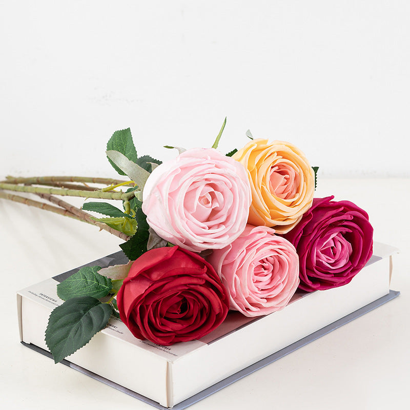 Rosas artificiales de 19" para bodas y eventos - Rojo rosa