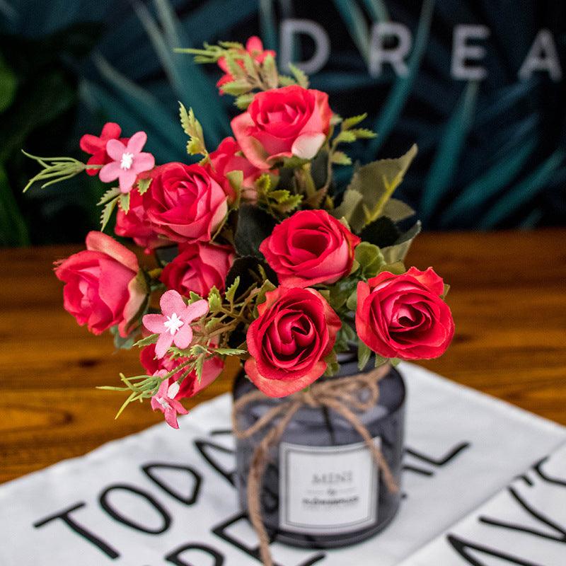 Rosas artificiales de 11.8" para bodas y eventos - Blanco