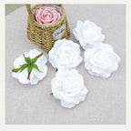 Rosas artificiales de 4" x 4" 7 piezas para bodas y eventos - Light champán