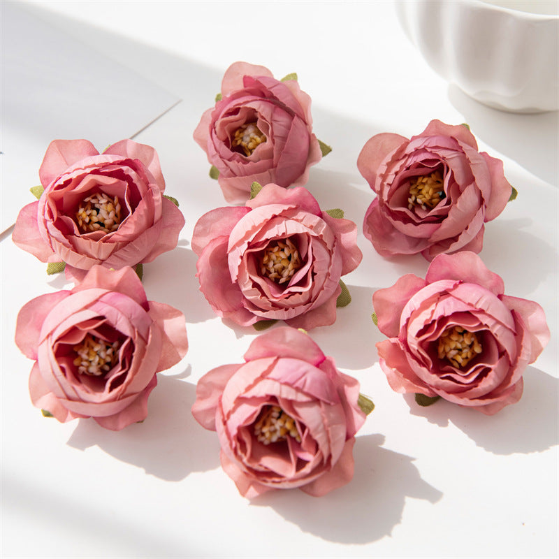 Rosas artificiales de 2" 7 piezas para bodas y eventos