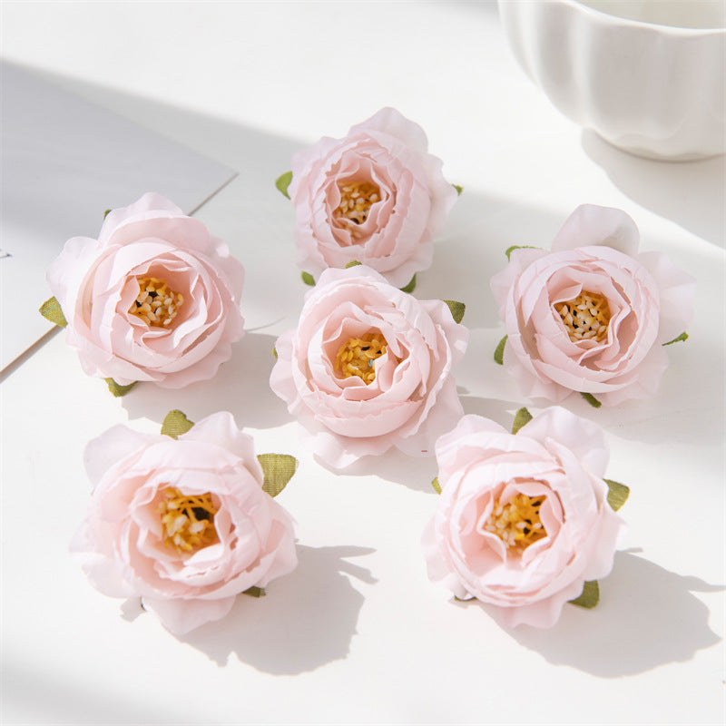 Rosas artificiales de 2" 7 piezas para bodas y eventos - Amarillo