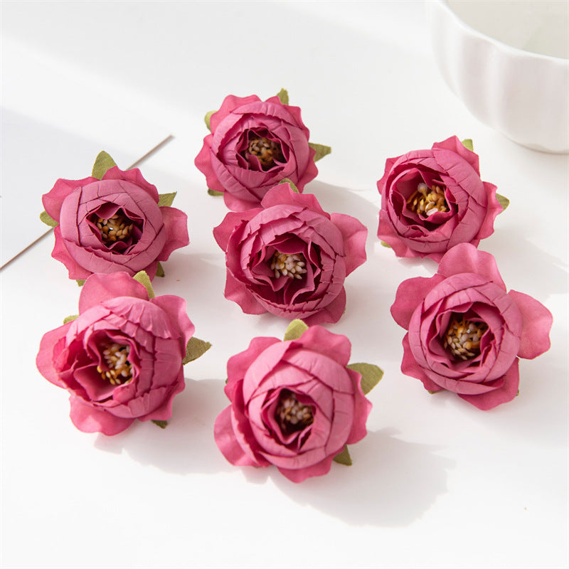 Rosas artificiales de 2" 7 piezas para bodas y eventos - Rosa claro