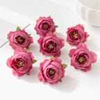 Rosas artificiales de 2" 7 piezas para bodas y eventos - Rosa claro