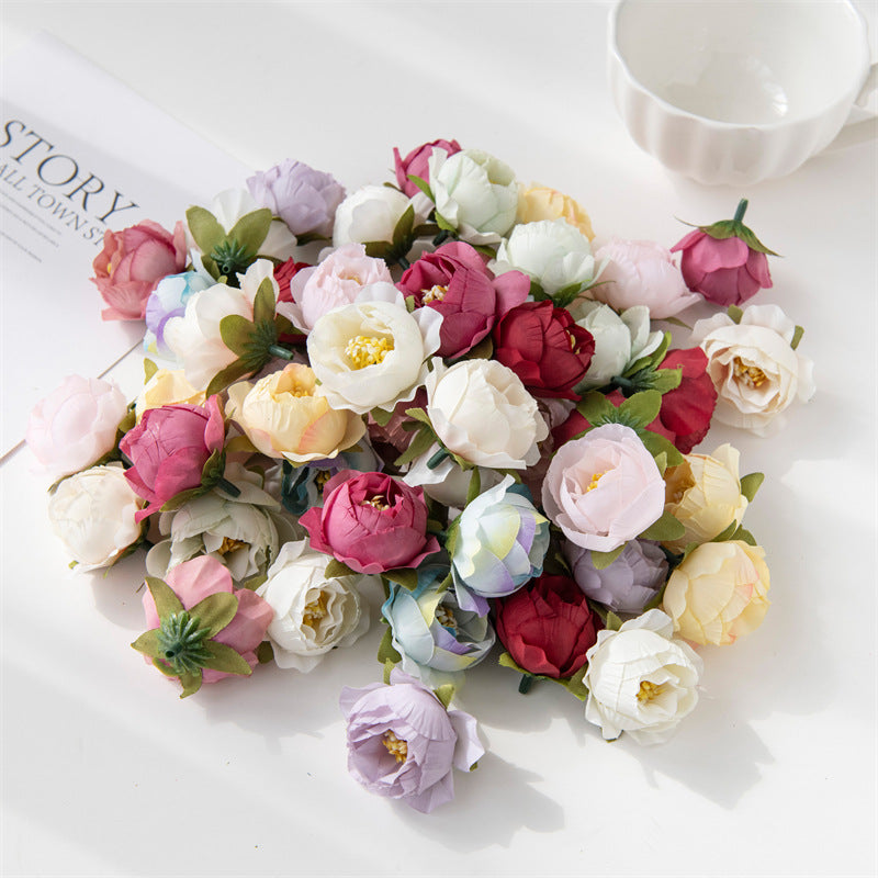Rosas artificiales de 2" 7 piezas para bodas y eventos - Blanco