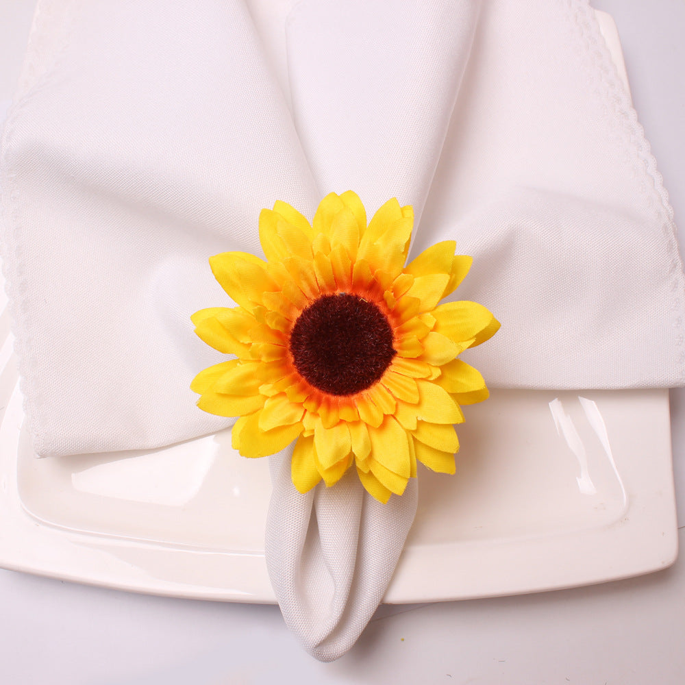 Girasoles artificiales de 2" x 2" 12 piezas para bodas y eventos - Amarillo