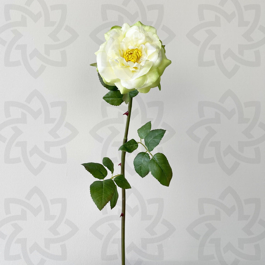 Rosas artificiales con tacto real de 19.6" para bodas y eventos - Blanco champán