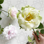 Rosas artificiales con tacto real de 19.6" para bodas y eventos - Rojo rosa