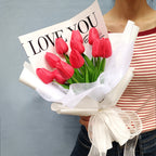 Tulipanes artificiales con tacto real de 14" x 9" para bodas y eventos - Amarillo