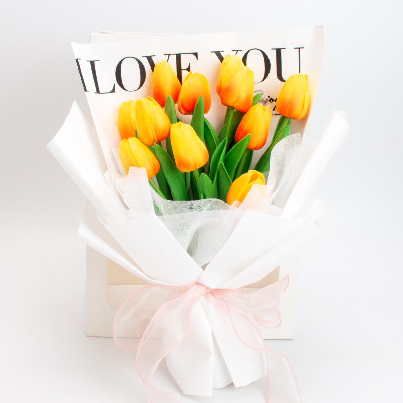 Tulipanes artificiales con tacto real de 14" x 9" para bodas y eventos