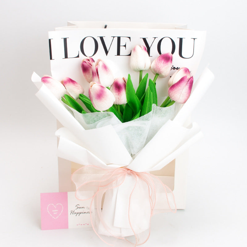 Tulipanes artificiales con tacto real de 14" x 9" para bodas y eventos