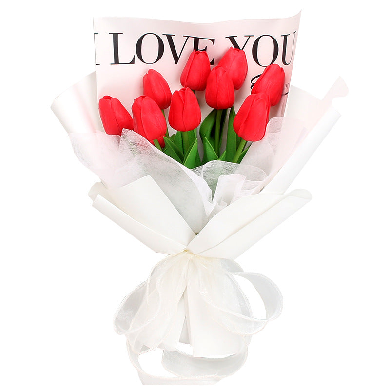 Tulipanes artificiales con tacto real de 14" x 9" para bodas y eventos
