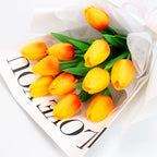 Tulipanes artificiales con tacto real de 14" x 9" para bodas y eventos - Morado