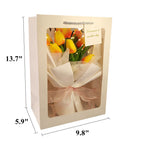 Tulipanes artificiales con tacto real de 14" x 9" para bodas y eventos - Rosa