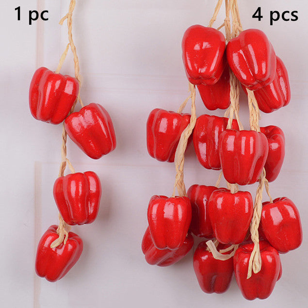 Calabazas artificiales de 20" x 10" para decoración de interiores - 1 pc Chili