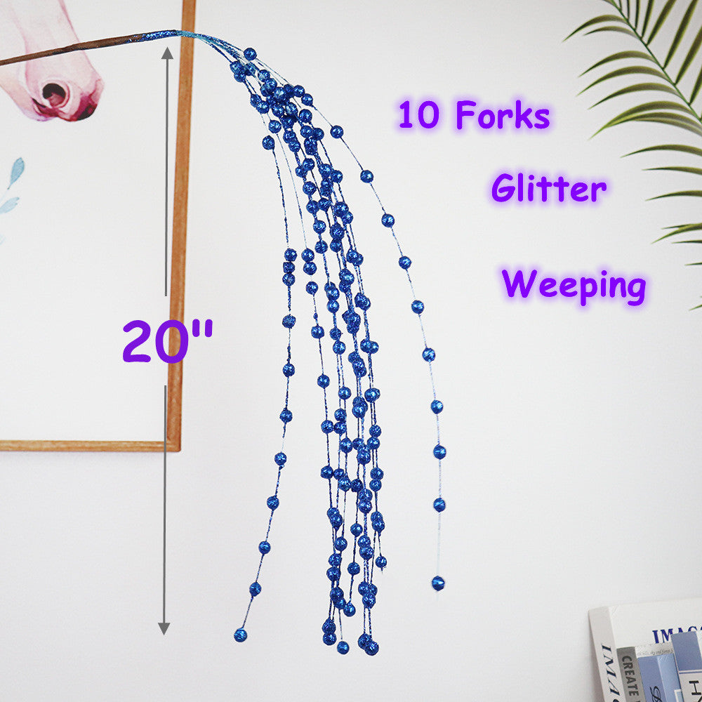 Bayas artificiales con resistencia a los rayos UV de 30" x 6" 5 piezas para jardín, balcón y terraza - Azul real