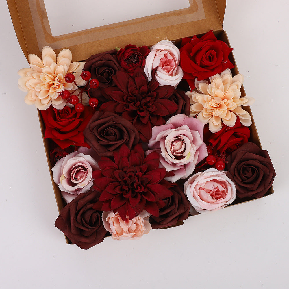 Rosas artificiales para bodas y eventos - Morado/blanco