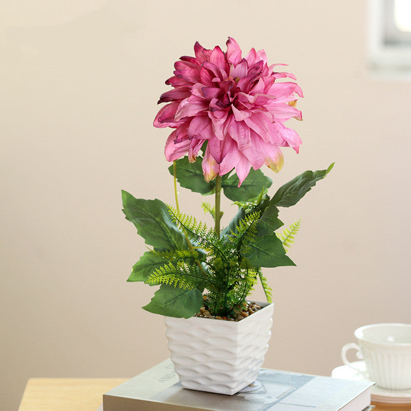 Dalias artificiales de 14" para decoración del hogar, eventos y escaparates - Morado