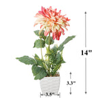 Dalias artificiales de 14" para decoración del hogar, eventos y escaparates