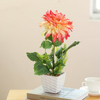 Dalias artificiales de 14" para decoración del hogar, eventos y escaparates - Rosa