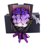 Rosas artificiales de 15" x 8" para bodas y eventos - Blanco-morado