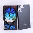 Rosas artificiales de 15" x 8" para bodas y eventos - Blanco-azul