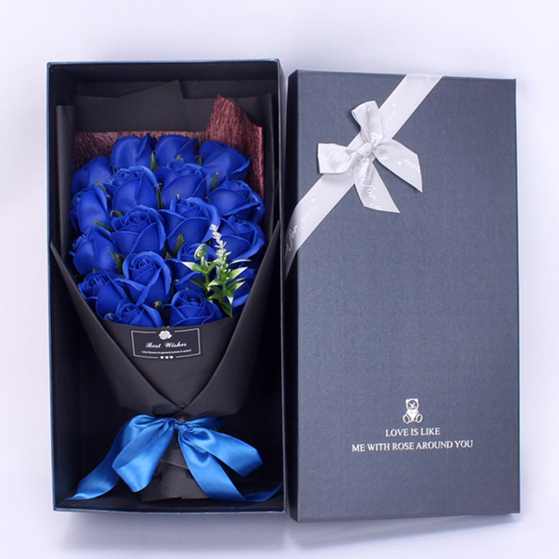 Rosas artificiales de 15" x 8" para bodas y eventos - Azul
