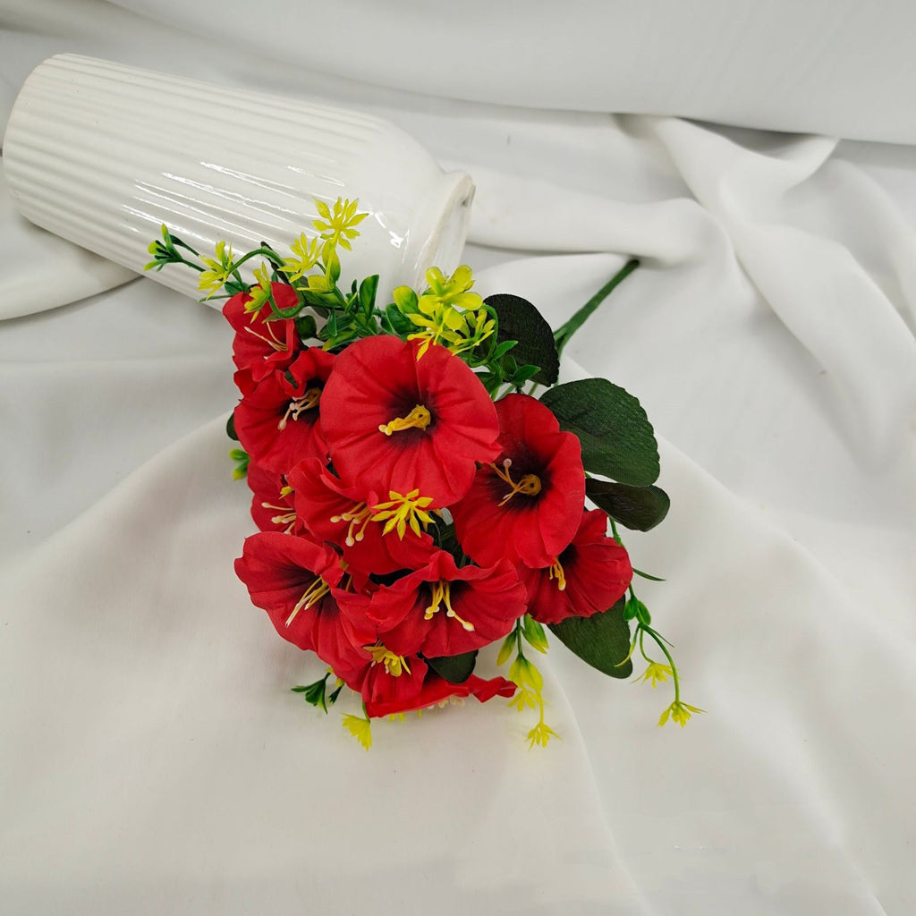 Campanillas artificiales con resistencia a los rayos UV de 13" para jardín, balcón y terraza - Rosa 18 arbustos