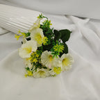 Campanillas artificiales con resistencia a los rayos UV de 13" para jardín, balcón y terraza - Blanco 8 arbustos