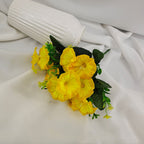 Campanillas artificiales con resistencia a los rayos UV de 13" para jardín, balcón y terraza - Blanco 18 arbustos