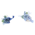Rosas artificiales de 4" x 3" para bodas y eventos - Azul empolvado