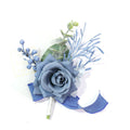 Rosas artificiales de 4" x 3" para jardín, balcón y terraza - Azul claro