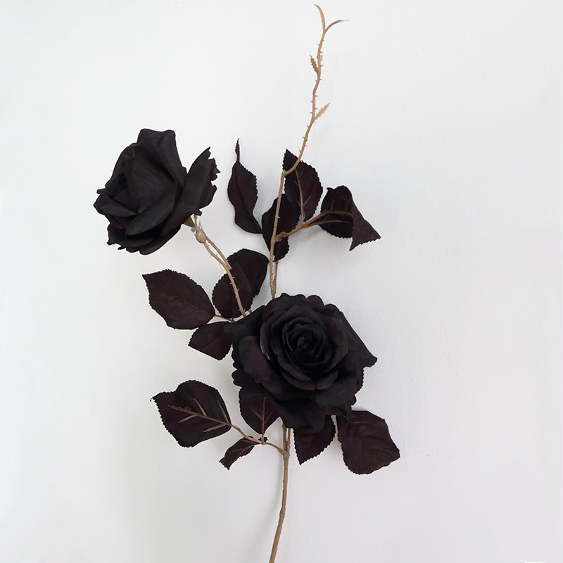 Rosas artificiales de 26" para arreglos florales y proyectos DIY - Negro