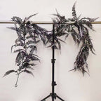 Helechos artificiales con resistencia a los rayos UV con tacto real de 70" x 6" 5 piezas para jardín, balcón y terraza - Degradado negro/blanco
