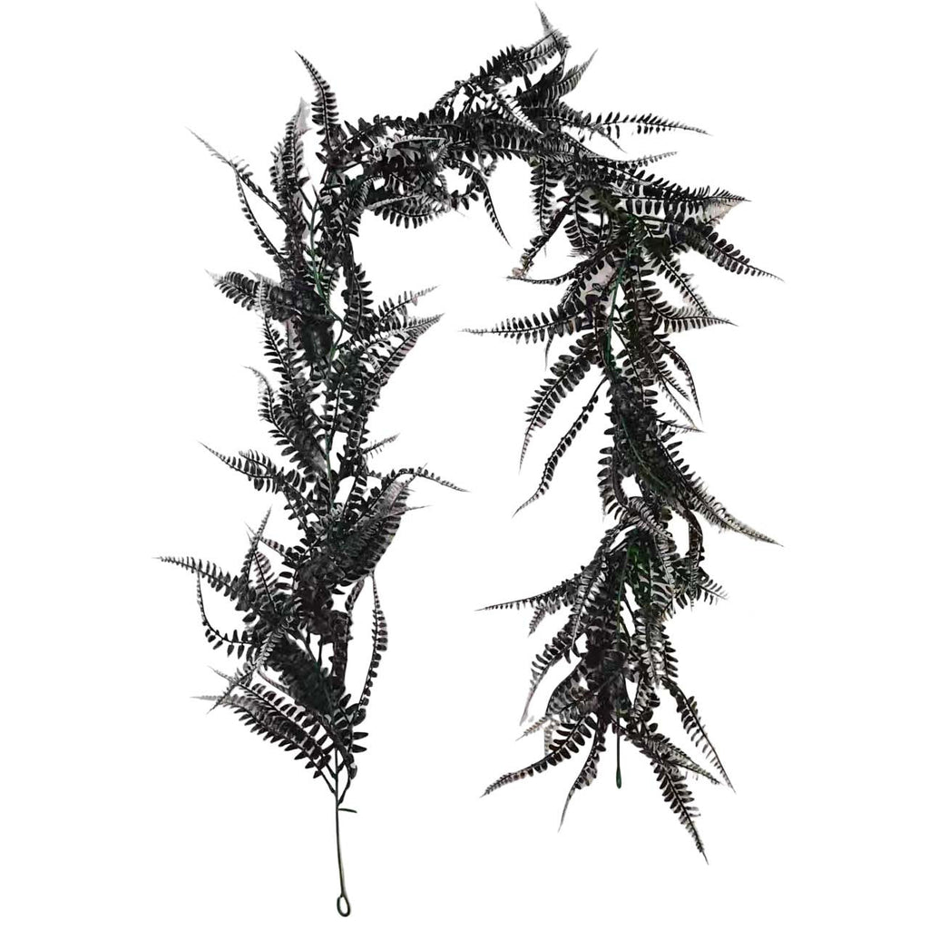Helechos artificiales con resistencia a los rayos UV con tacto real de 70" x 6" 5 piezas para jardín, balcón y terraza