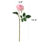 Rosas artificiales con tacto real de 17" para jardín, balcón y terraza - Champán