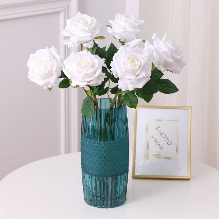Rosas artificiales con tacto real de 17" para jardín, balcón y terraza