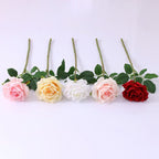 Rosas artificiales con tacto real de 17" para jardín, balcón y terraza - Blush