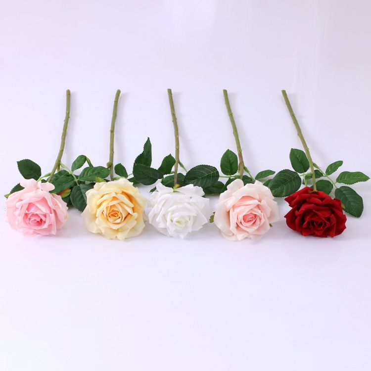 Rosas artificiales con tacto real de 17" para jardín, balcón y terraza - Blush