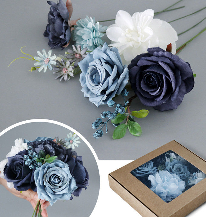 Rosas artificiales de 10" x 10" para bodas y eventos - Azul