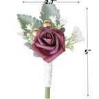 Rosas artificiales de 5" para jardín, balcón y terraza - Marfil 10+2 piezas