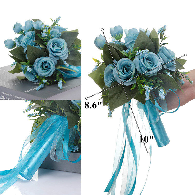 Rosas artificiales de 9" para bodas y eventos - Champán
